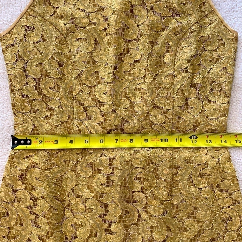 Gold Lace Dress Vintage 90’s Jessica McClintock - Picture 8 of 11